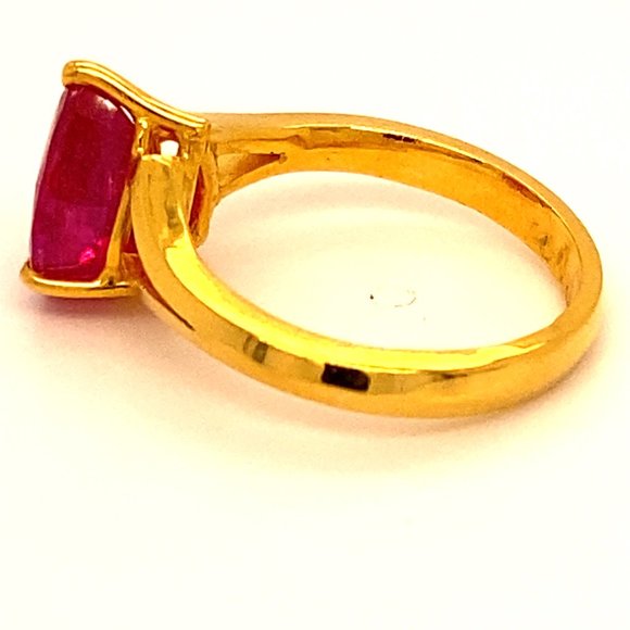 Burmese Ruby 3.38ct Solid 22K Yellow Gold Ring - Picture 7 of 8